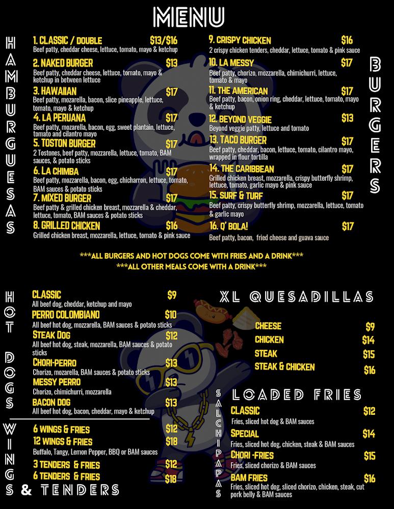 BAM BURGER RESTAURANT Menu image 2